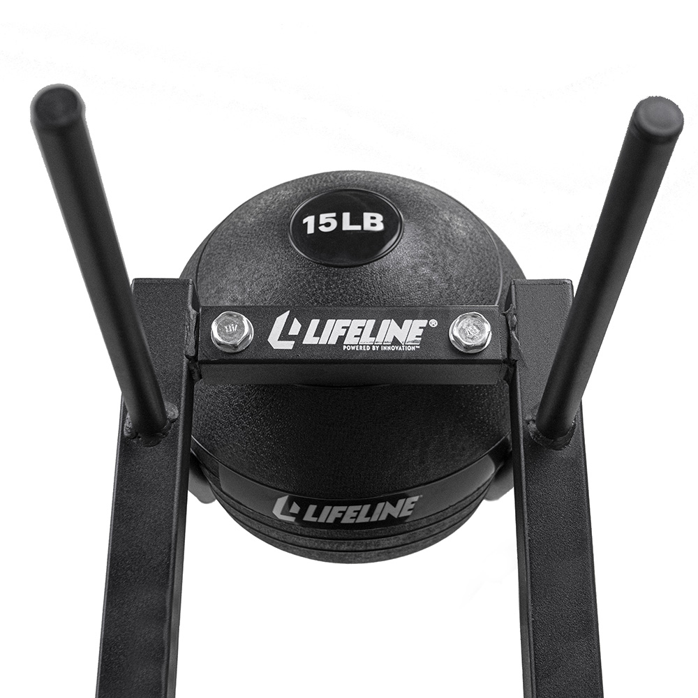 ball weights with eve hooks Lifeline Fitness Slam Ball Rack – Vertical 8-Tier Storage Solution