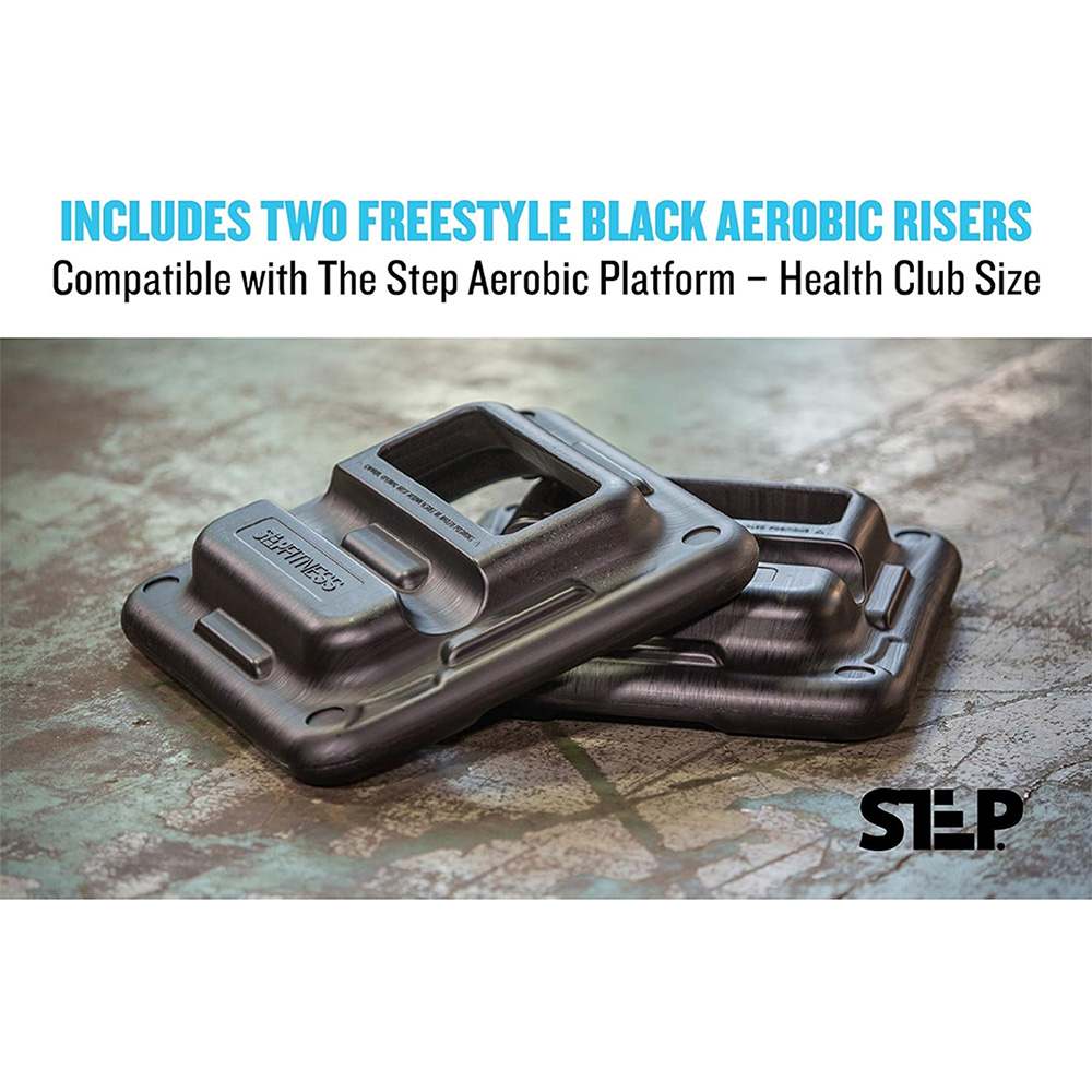 The Step Freestyle Aerobic Risers – Health Club Size - Black