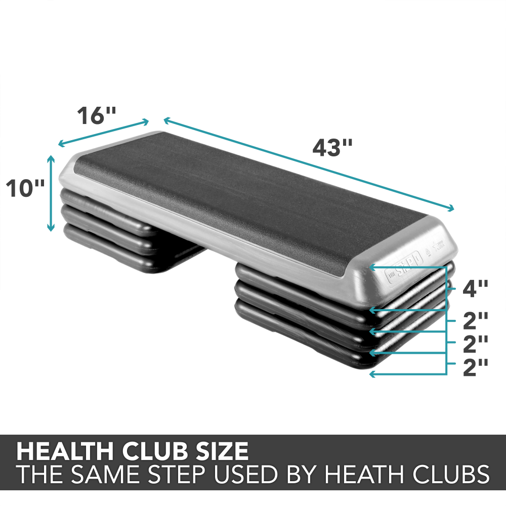 The Step Club Size Platform With Freestyle and Original Risers - Gray ...