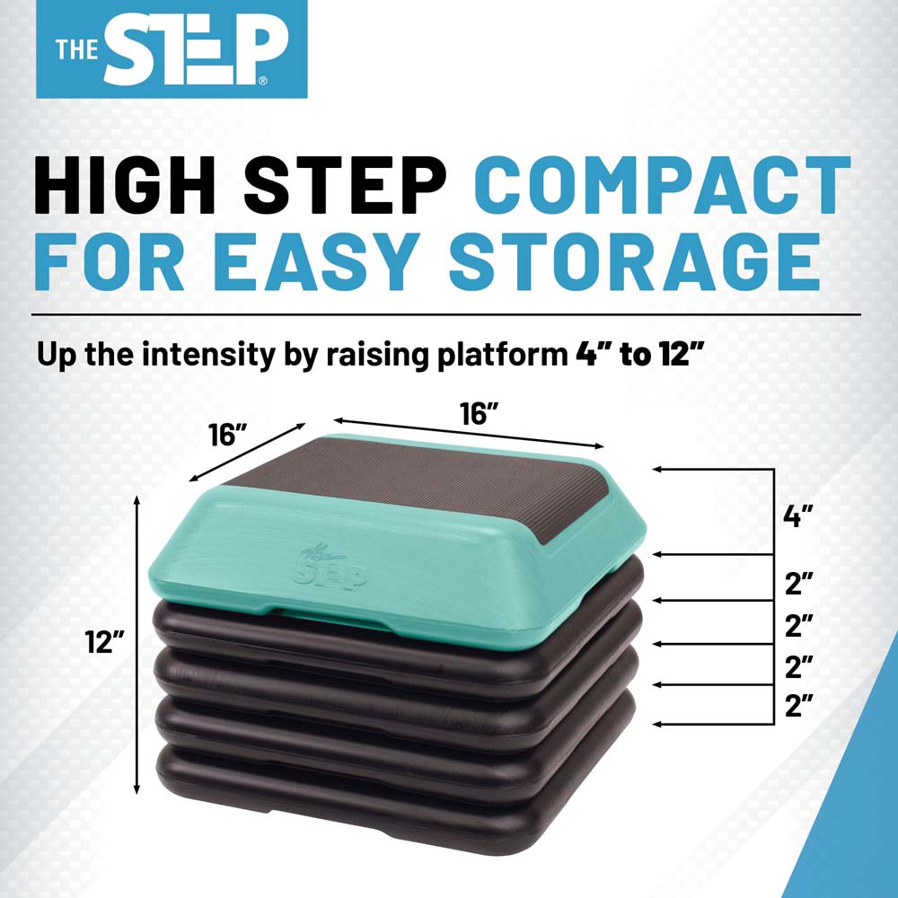 Step Weight Lifting Risers The Step Adjustable High Step Aerobic Platform with 4 Risers - Made in ...