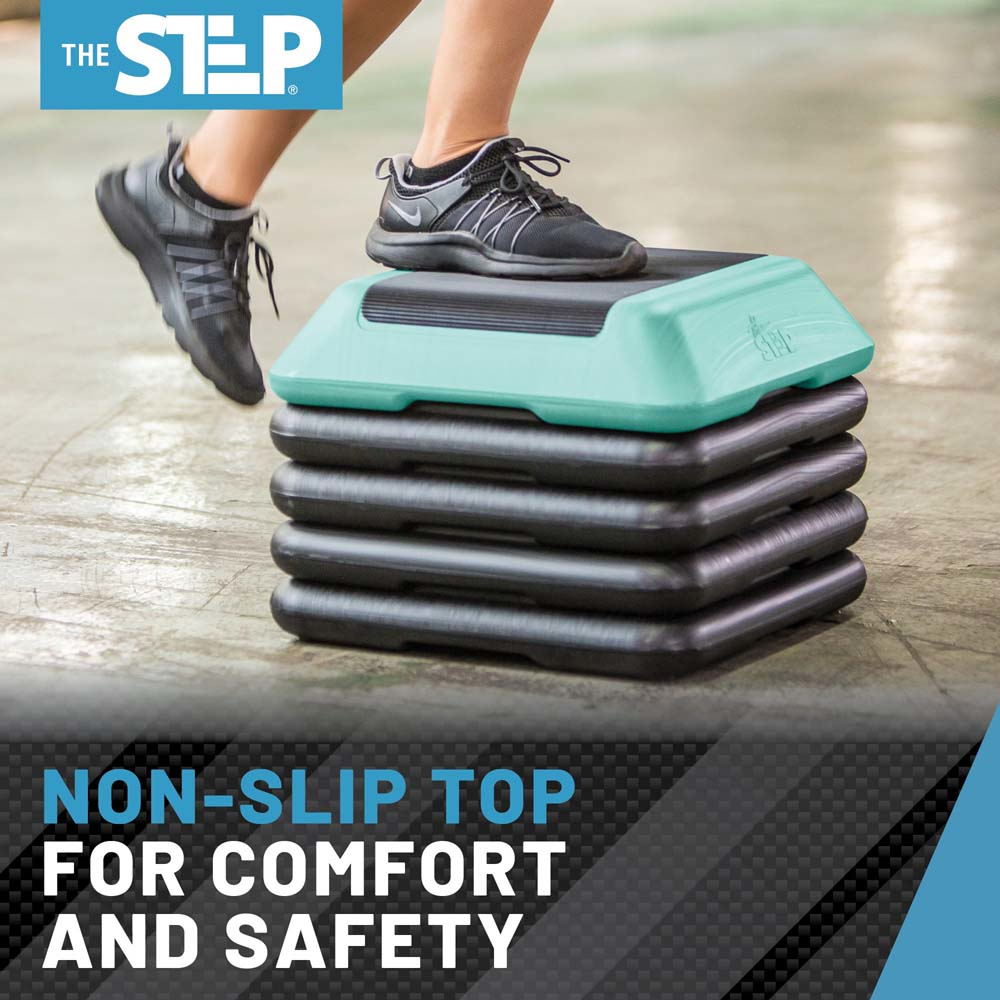 The Step Risers The Step Adjustable High Step Aerobic Platform with 4 Risers - Made in ...