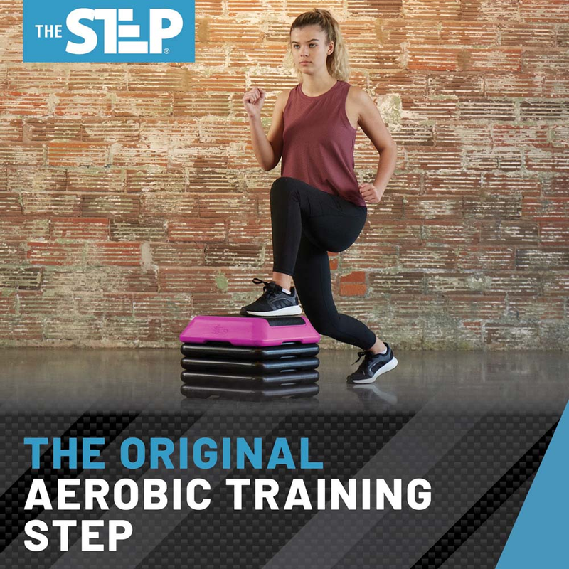 The Step Adjustable High Step Aerobic Platform with Risers