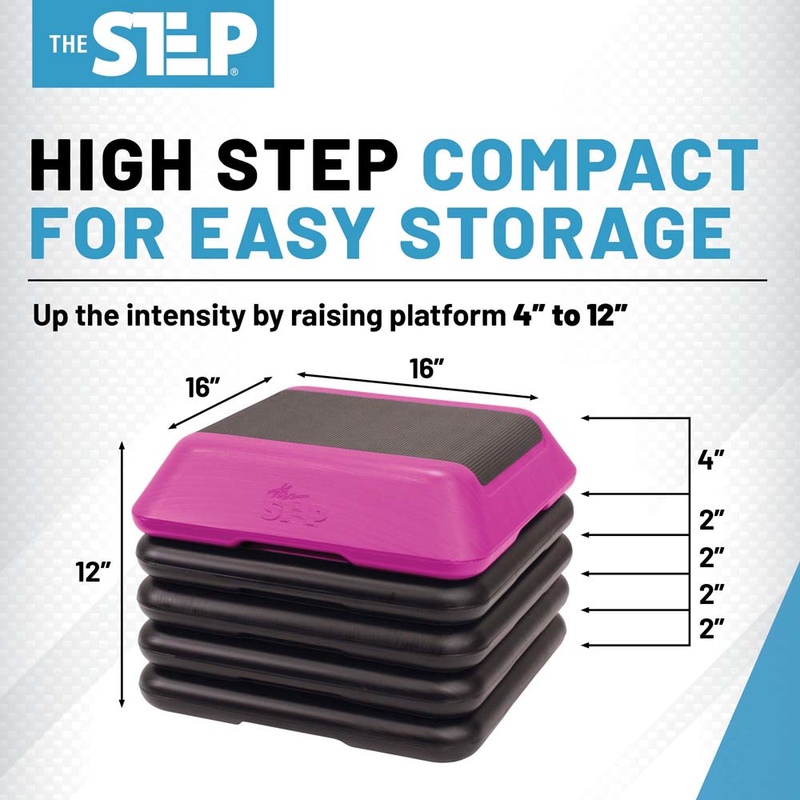 The Step Adjustable High Step Aerobic Platform with 4 Risers - Made in ...