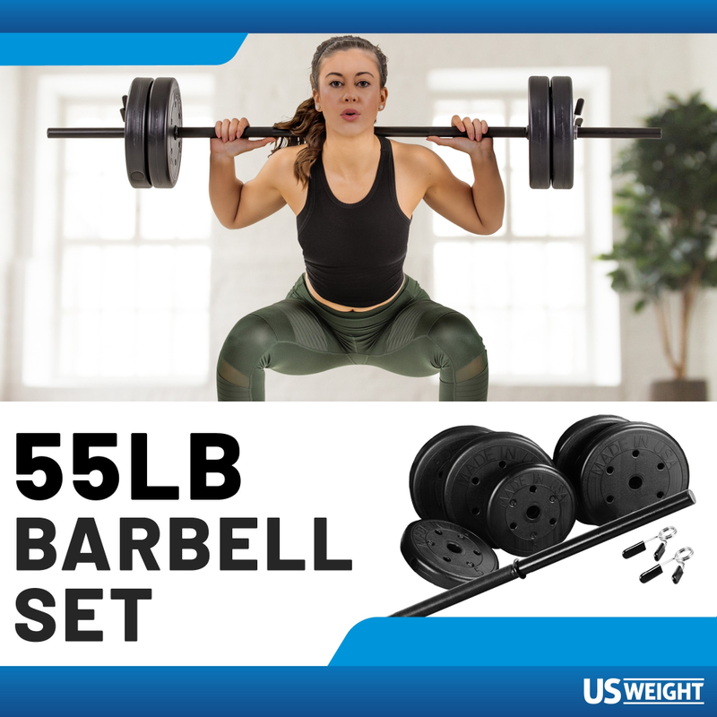 USW 55 lb. Barbell Weight Set | Lifeline Fitness