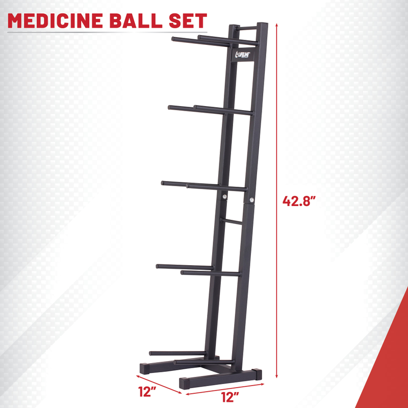 Lifeline Fitness Medicine Ball Rack Verticle 5-Tier Rack for Home Gy