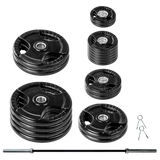 Lifeline Olympic Rubber Grip Plate Sets with Olympic Bar