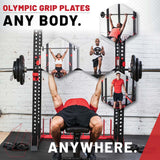 Lifeline Olympic Rubber Grip Plate Sets with Olympic Bar - Multiple Sizes Available