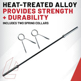 The Heat-Treated Steel Olympic Bar, 45lb Barbell With Two Spring Collars from Lifeline Fitness for Home Gym and Weightlifting set. 