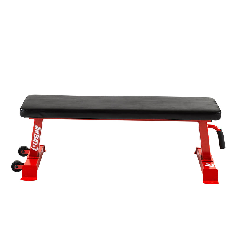 Flat Weight Bench from Lifeline Fitness for Adjustable bench and Weights Bench, compared to Titan Fitness. 