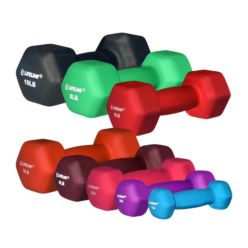 The Hex Neoprene Dumbbell from Lifeline Fitness for Dumbell and Dumbbell incline bench press, compared to Amazon. 