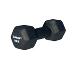 The Hex Neoprene Dumbbell from Lifeline Fitness for Dumb Bells and Dumbbell Rows, compared to Target in Black. 