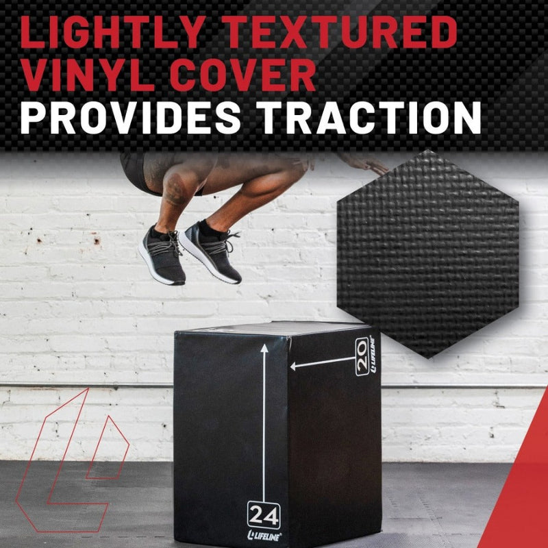 3-in-1 Small Foam Plyo Box – 16" - 20” - 24” from Lifeline Fitness for Plyometric and Jumper box, compared to Rep Fitness. 