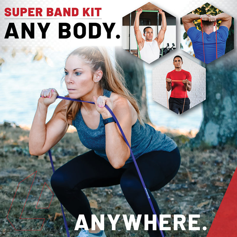 The Super Resistance Band Kit- Levels 1-4 from Lifeline Fitness for Resistive Bands for Working out.  