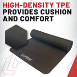 Premium Suede Yoga Mat from Lifeline Fitness for Home Gym and Workout Equipment, compared to Jadeyoga.com in Black. 