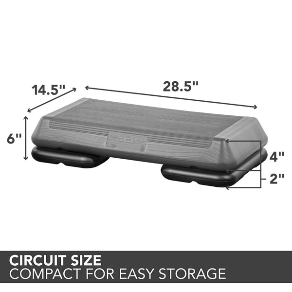 The Step The Step Circuit Size Platform with Two (2) Freestyle Risers - Grey_3