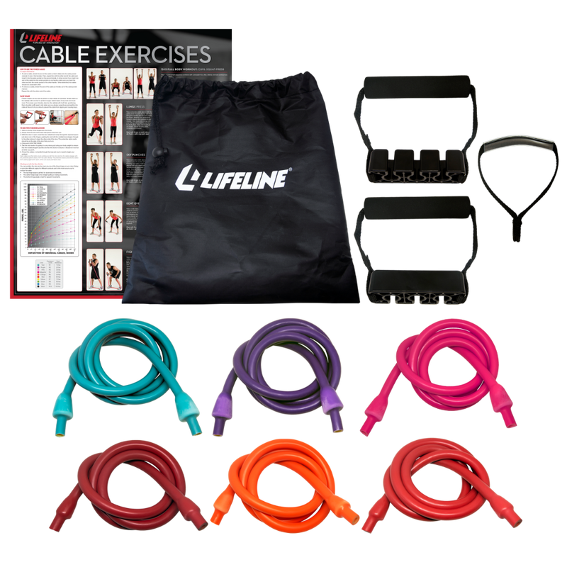 The 4ft Resistance Kit from Lifeline Fitness for Resistance Training Equipment for Exercising compared to Power Systems.