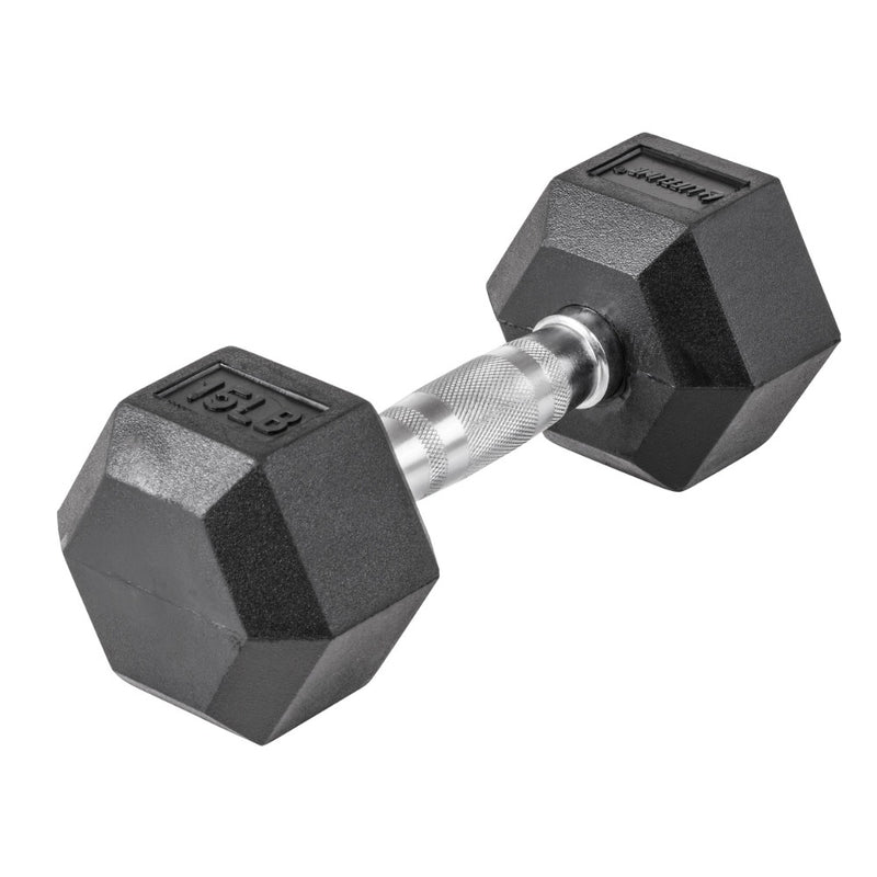 The Hex Rubber Dumbbells from Lifeline Fitness for Fitness and dumbbell triceps exercises, compared to REP Fitness. 