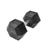 The Hex Rubber Dumbbells from Lifeline Fitness for Dumbbells and Dumbbell Rows. 