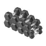 The Hex Rubber Dumbbell Set from Lifeline Fitness for Dumbell and Dumbbell incline bench press, compared to Amazon. 