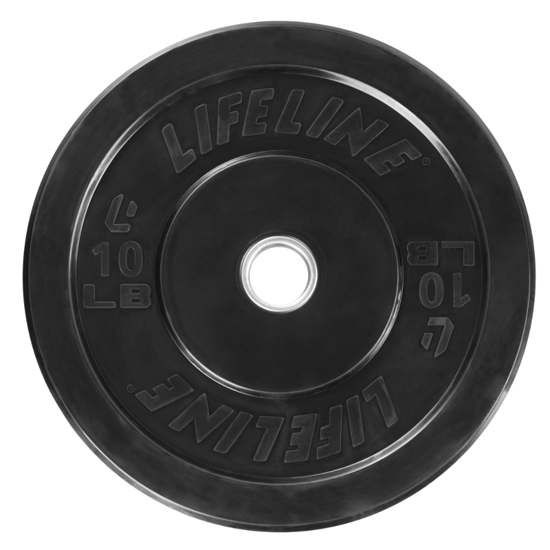 The Rubber Olympic Bumper Plates from Lifeline Fitness for Barbells and Weight Plates compared to Force USA. 