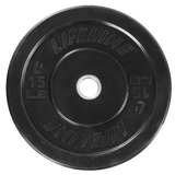 The Rubber Olympic Bumper Plates from Lifeline Fitness for Barbell and Bench Weight Set compared to Fitness Factory. 