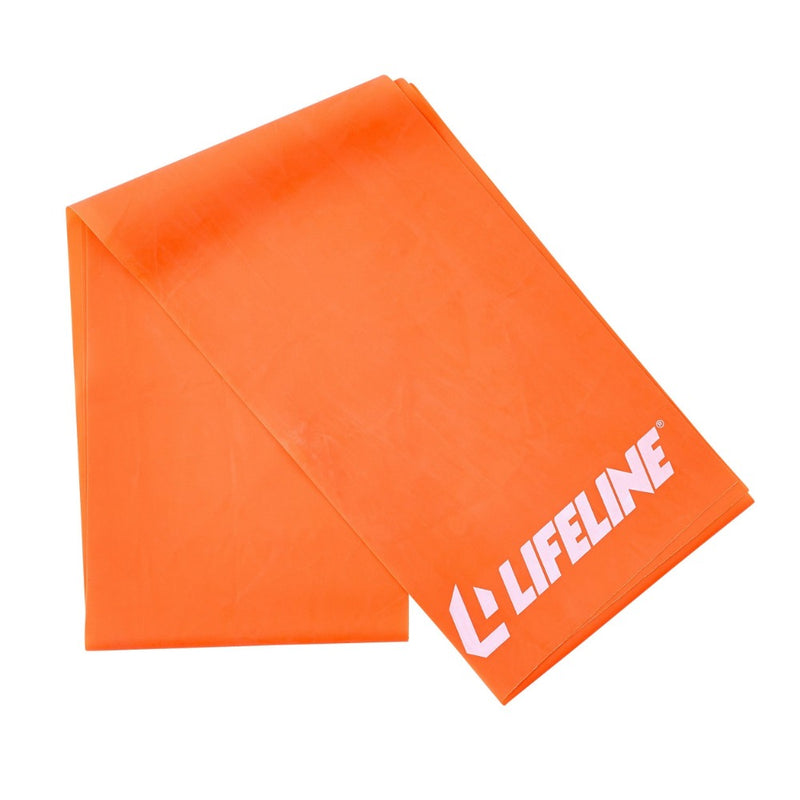 The Flat Resistance Band from Lifeline Fitness for Resistive Bands for Home Gym Equipment, in Orange. 