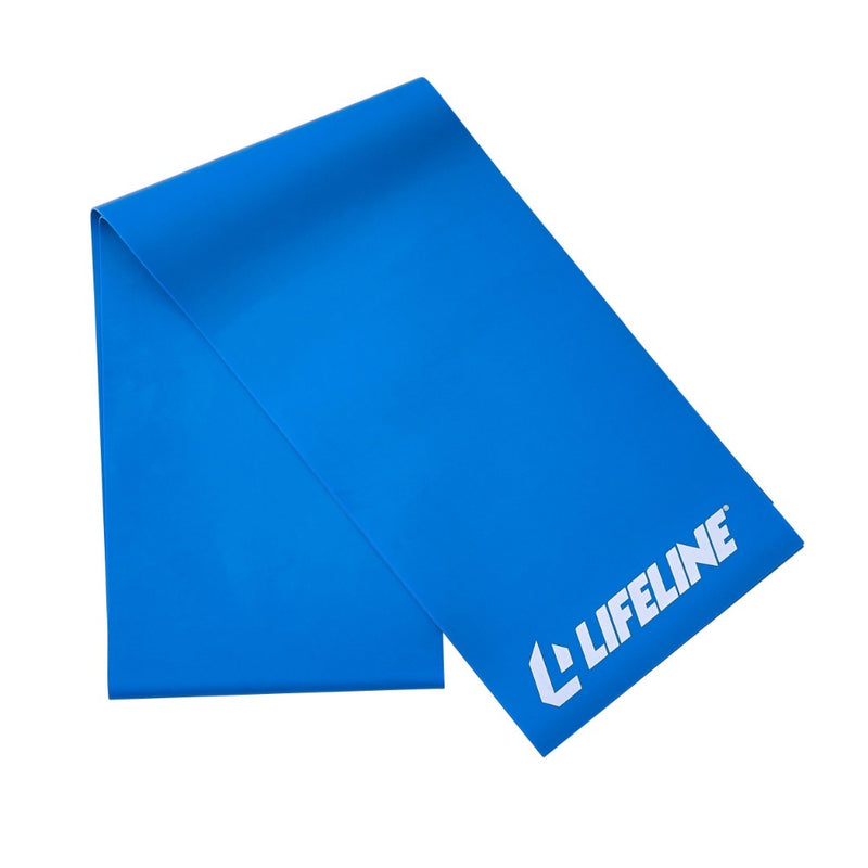 The Flat Resistance Band from Lifeline Fitness for Resistive Bands for Workout Equipment, in Blue. 