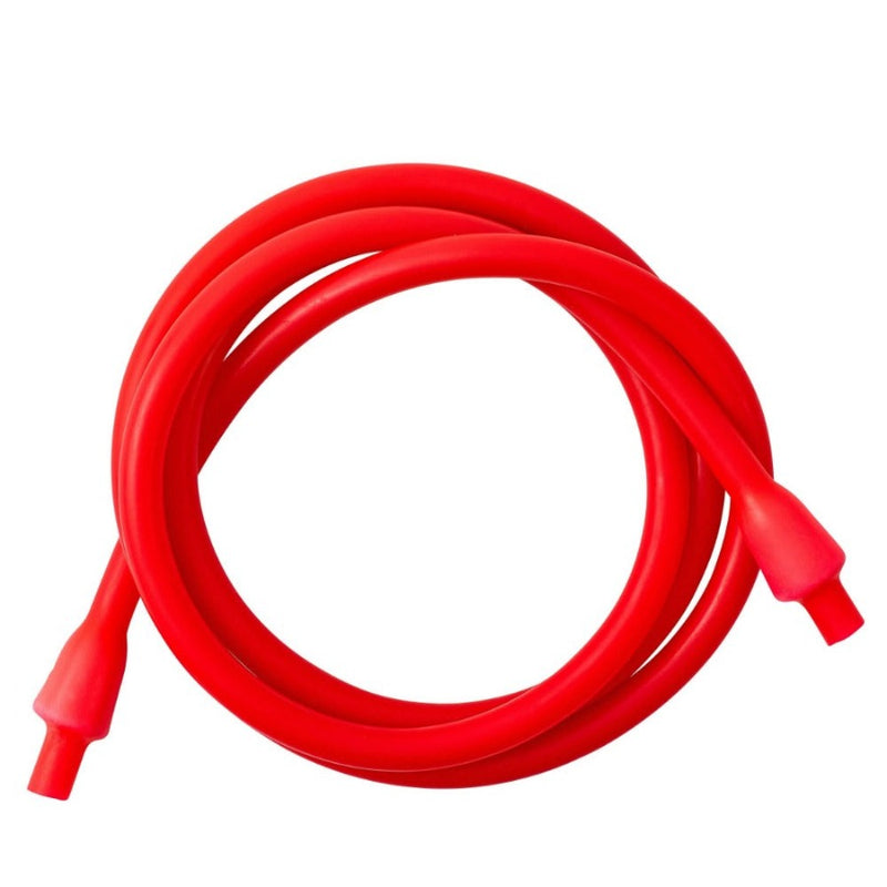 The 5’ Resistance Cable from Lifeline Fitness Resistance Bands for Working Out compared to TRX, in Red. 
