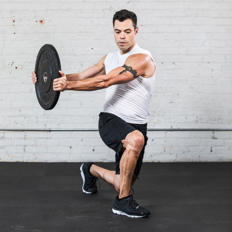 The Lifeline Rubber Olympic Bumper Plates from Lifeline Fitness for Bench Press and Set of Weights.