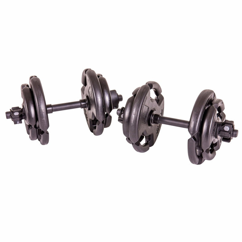The Step Fitness Adjustable Dumbbell Set 35lbs with Dumbbell Bar