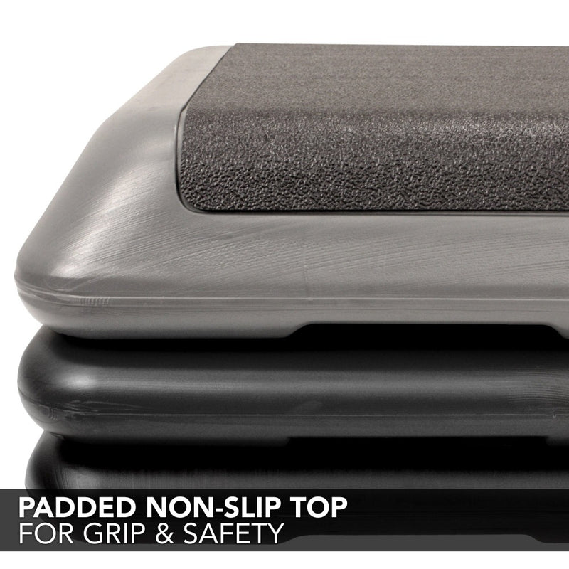 The Step Club Step The Step Club Size Platform With Two (2) Freestyle Risers and Two (2) Original Risers - Grey