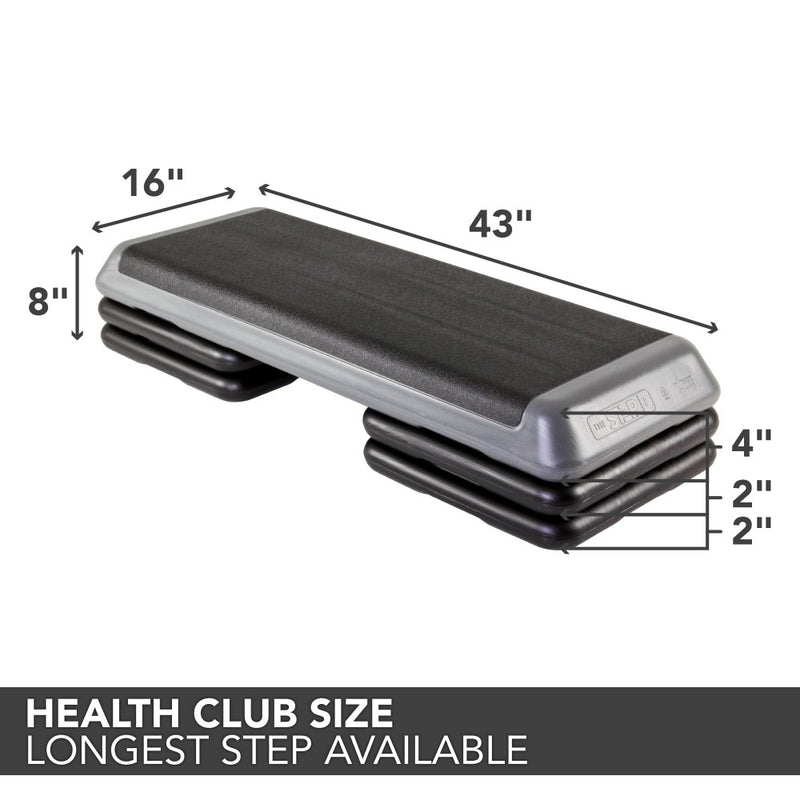 Club Step Club Step The Step Health Club Size Platform With four (4) or six (6) Original Risers - Grey